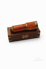 Antique Brass Telescope with Wooden Box