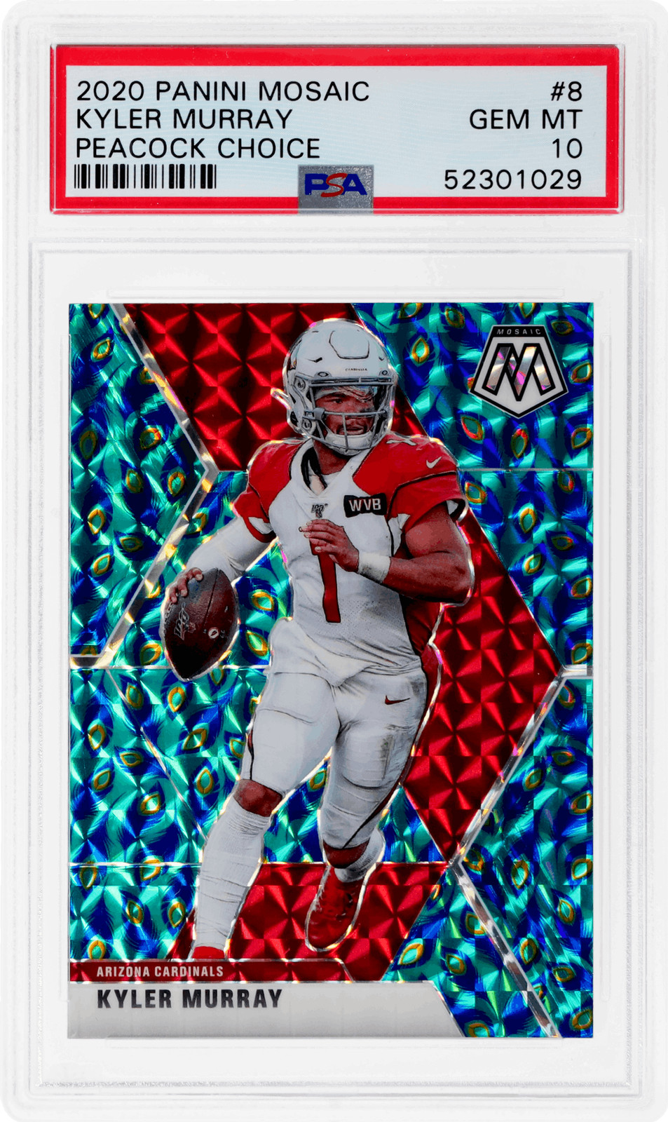 2020 Panini Mosaic Kyler Murray Peacock Choice #8 PSA 10