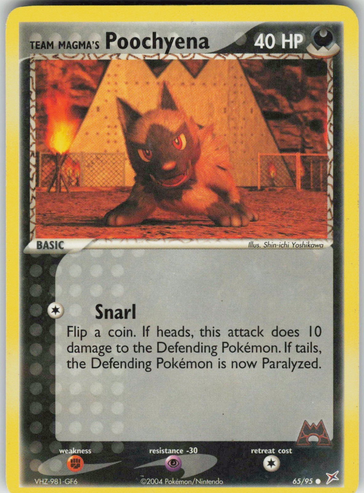 Pokemon Team Magma's Poochyena - 65/95 Team Magma vs Team Aqua Common NM