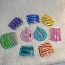 VTG Lot 18 GOODY Plastic Hair Side Combs Clips Pastel Colors USA C Clamps