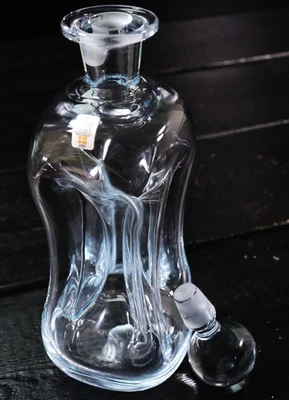 Alte Holmegaard Gluckerflasche Kluk Kluk 31,5 cm klar #E - Bild 1 von 4
