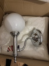 Imperial Cadiz Chrome bathroom wall light with glass shade