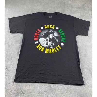 Bob Marley Roots Rock Reggae T Shirt Black Zion Rootswear Men's Large