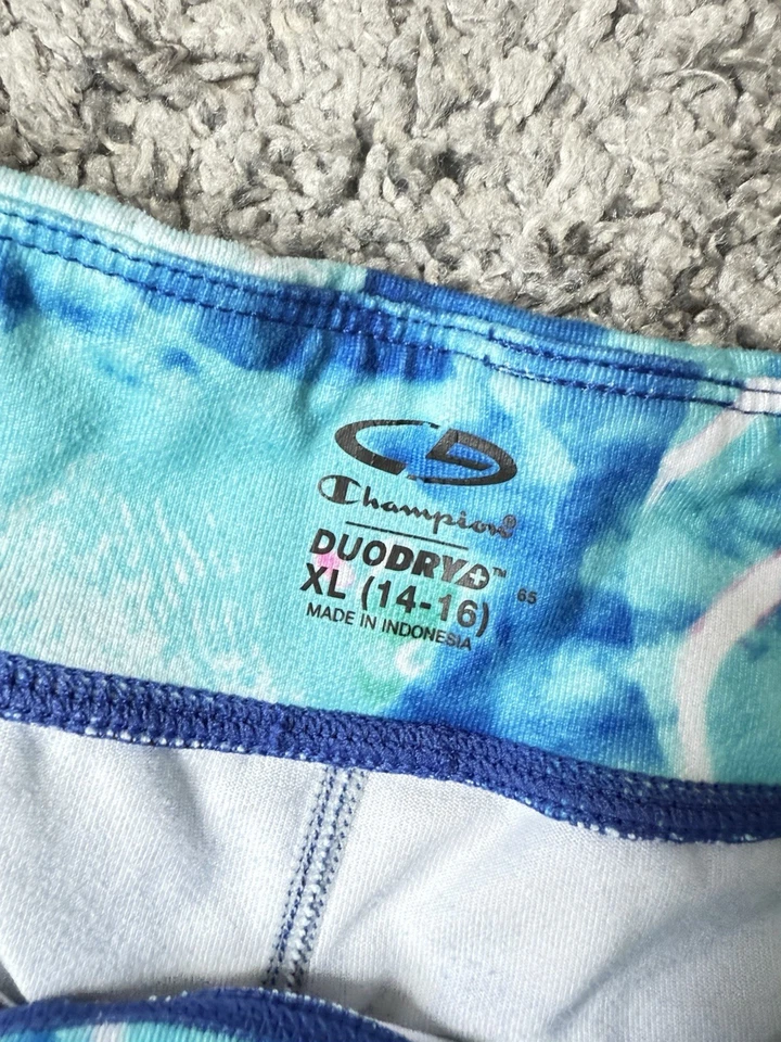 MTA Champion C9 Niñas Pez Leggings XL 14-16 Azul Rosa Dúo Seco Púrpura Floral Lote Foto 4 de 4