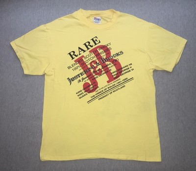 Y2K Justerini & Brooks J&B Rare Scotch Whiskey Yellow Promo Shirt Size Large