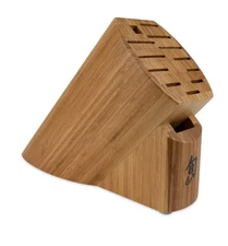 Shun Bamboo Oval Knife Block 13 Slot Organizer Kitchen Storage Chef Knife Holder