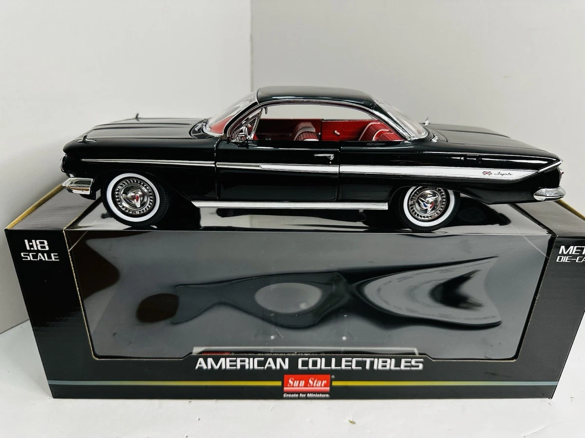 Sun Star 1:18 1961 Black Chevy Impala Sport Coupe American