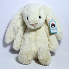 NWT Jellycat Cream Bashful Bunny Medium 12" Retired Rare Stuffed Animal HTF