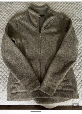 The North Face Men's Gray Full Zip Fleece Jacket Stand-Up Collar Size S/P
