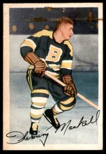 1953-54 PARKHURST FLEMING MACKELL BRUINS #91B VG+ 2 STAPLER HOLES TRACE OF RUST