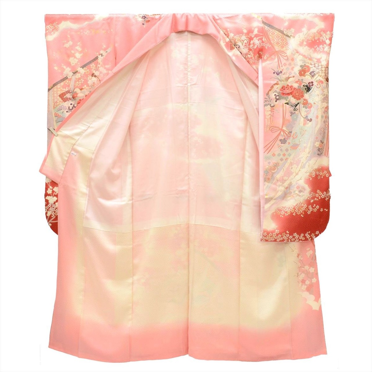 Vintage Japanese Kimono | Furisode & Nagajuban Set | Pink Silk