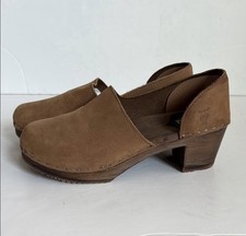 Sandgrens Sweden Brett Low Closed Back Clogs Tan Leather Size 41