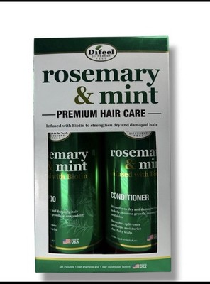 DIFEEL ROSEMARY & MINT Hair Strengthening SHAMPOO & CONDITIONER W/BIOTIN 33.8oz.
