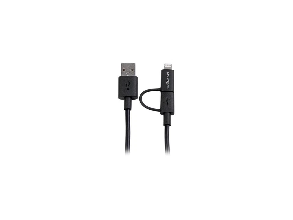 StarTech.com LTUB1MBK 1m (3 ft) Black Apple 8-pin Lightning Connector or Micro - Image 2 of 4