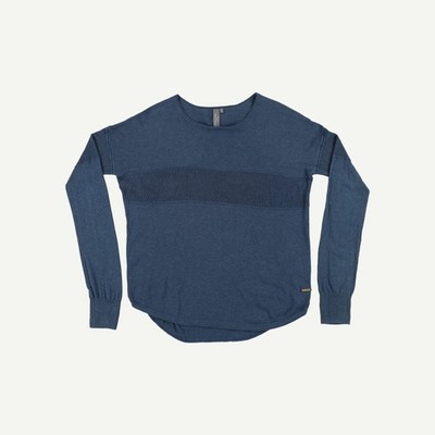 Sweaty Betty Damen Pullover blau Baumwolle Boot Langarm Größe S