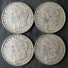 Lot of Four 1878 $1 Morgan Silver Dollars