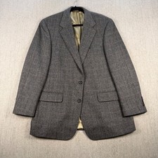 Brooks Brothers Sport Coat Mens 41 RG Grey Herringbone Wool Two Button Blazer