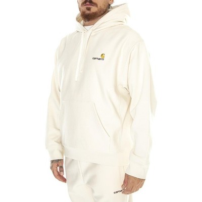 Herren Sweatshirt Mit Kapuze American Script Natural Weiß L CARH