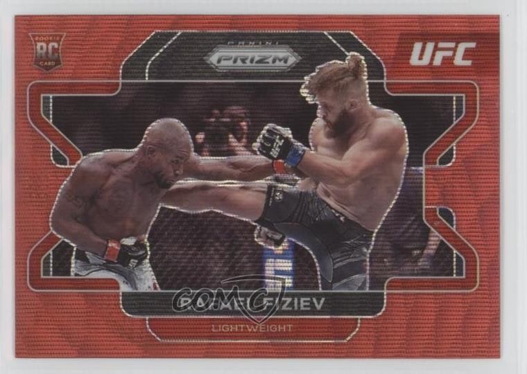2022 Panini Prizm UFC Ruby Wave Prizm Rafael Fiziev #98 Rookie RC 01b5