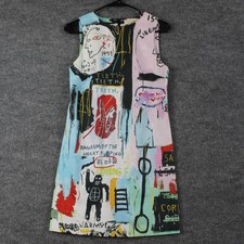 Alice Olivia x Basquiat Dress Small Clyde Shift Mini Graffiti Street Art Artsy