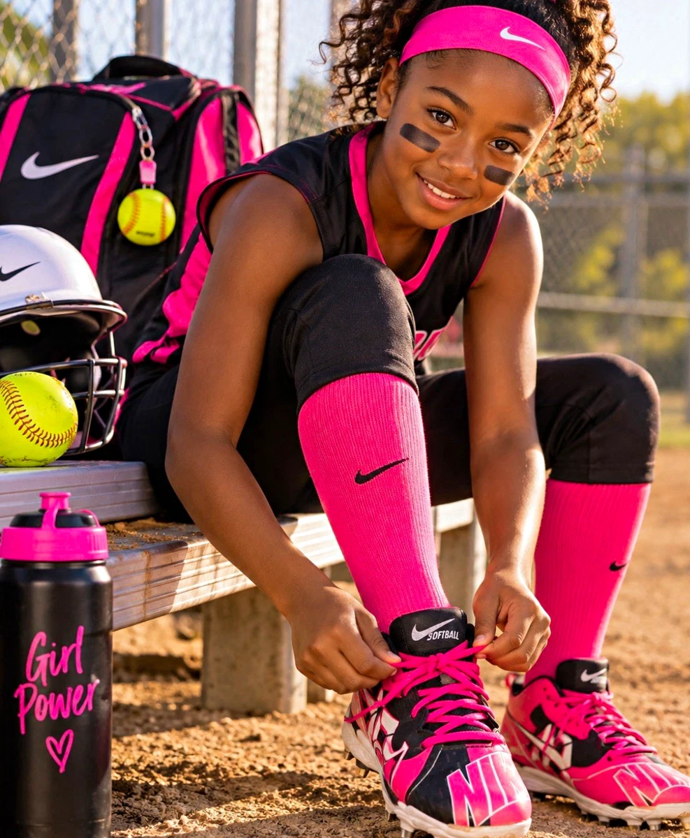 Nike Pink Girls' Youth Baseball & Softball Shoes & Cleats for sale