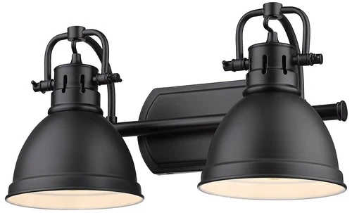 Duncan 8 1/2" High Matte Black Metal 2-Light Wall Sconce - Picture 1 of 4
