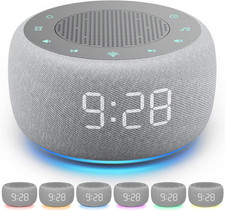 Sound Machine  Alarm Clock 2-In-1, 18 Soothing Sound, 7 Night Light, Sleep Time