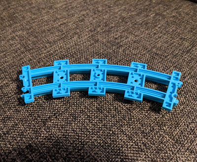 LEGO 1x Medium Azure Train Track Narrow Curve Plastic 85976