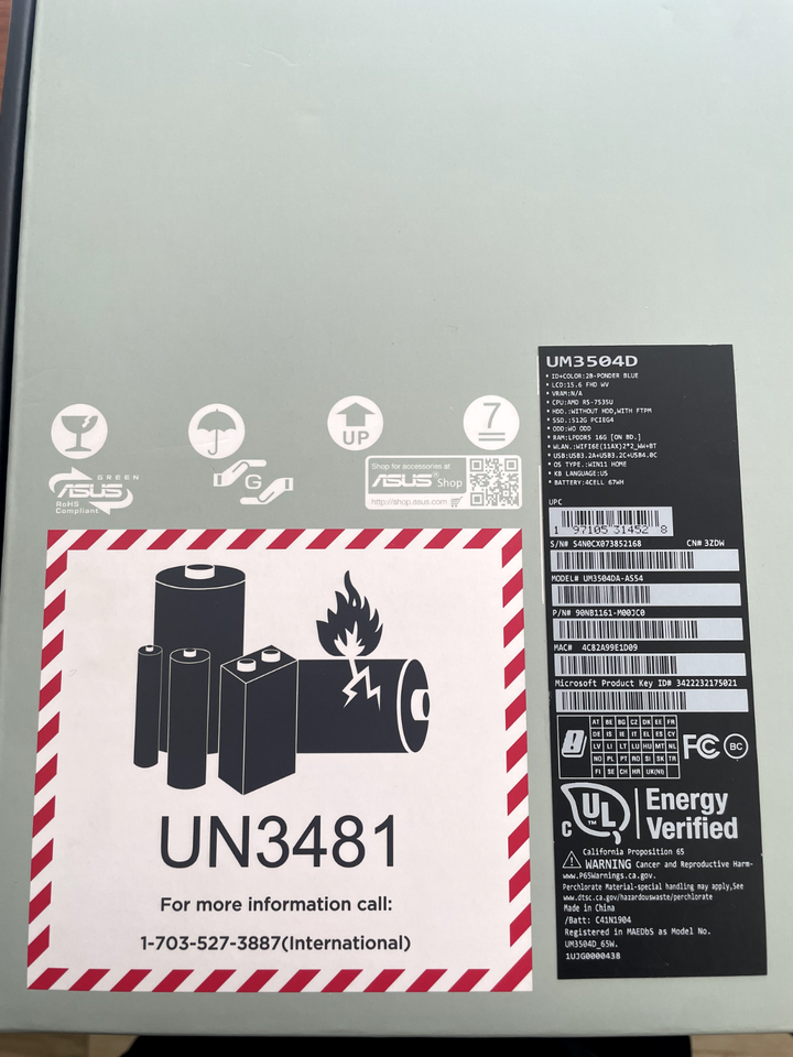 Écran LCD Remplacement Pour Asus ZenBook 15 UM3504DA - 15.6" FHD IPS, Connecteur 30 Broches