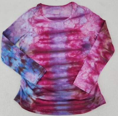 Great Expectations Maternity XLarge Long Sleeve Top Procion Ice Tie Dyed Custom