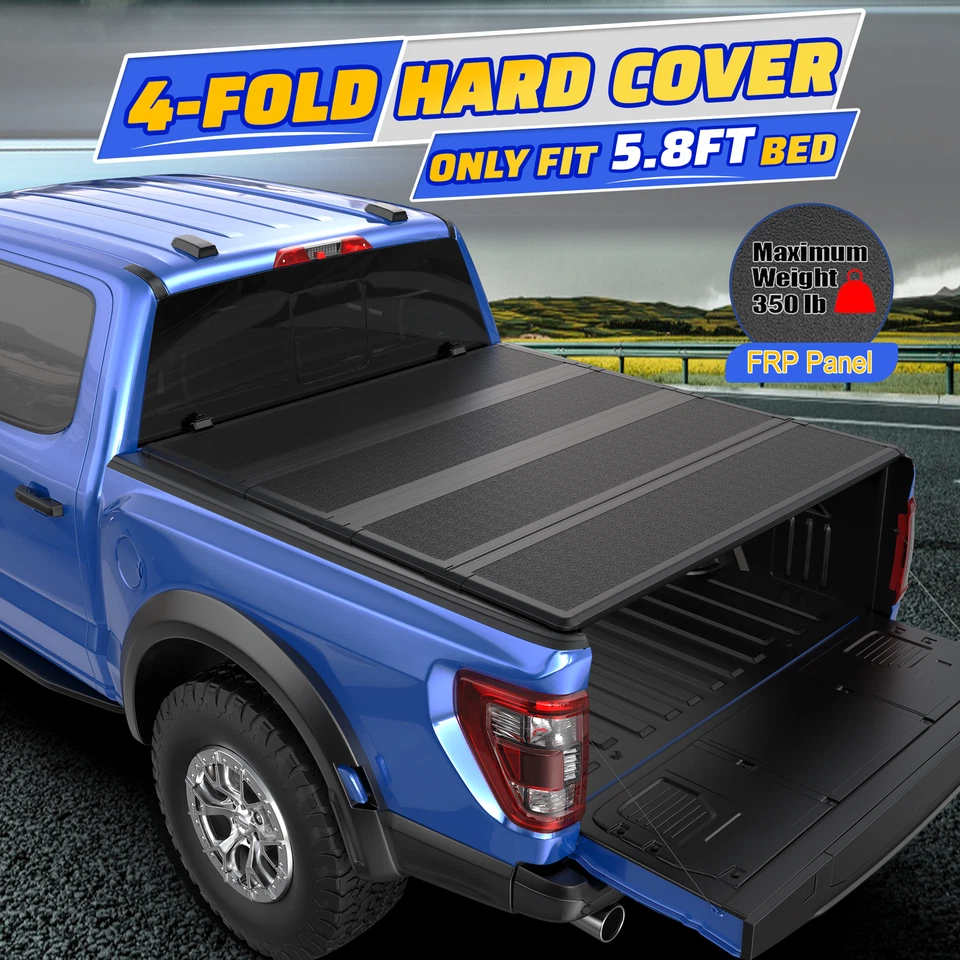 5.8FT FRP Hard Bed Tonneau Cover For 2009-24 Dodge Ram 1500/ 10-18 Ram 2500 3500 Foto 3 de 4