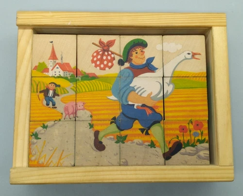 Atelier Fischer Klotzli Puzzle 12 Wooden Blocks 6 Fairy Tales