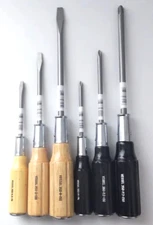 VESSEL  WOOD GRIP TANG-THROUGH SCREWDRIVER 6 PIECES SET 350-SET