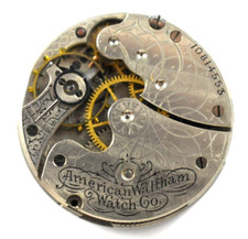Vintage Waltham Seaside 0s 7J Hunting Pocket Watch Movement lot.wc