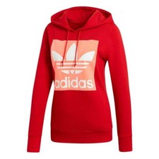 Adidas Originals Women's TREFOIL P/O Hoodie Scarlet EH4190 d