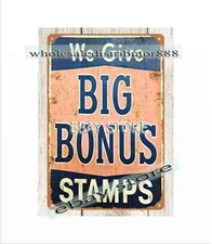 Big Bonus Stamps metal tin sign reproduction wall art decals