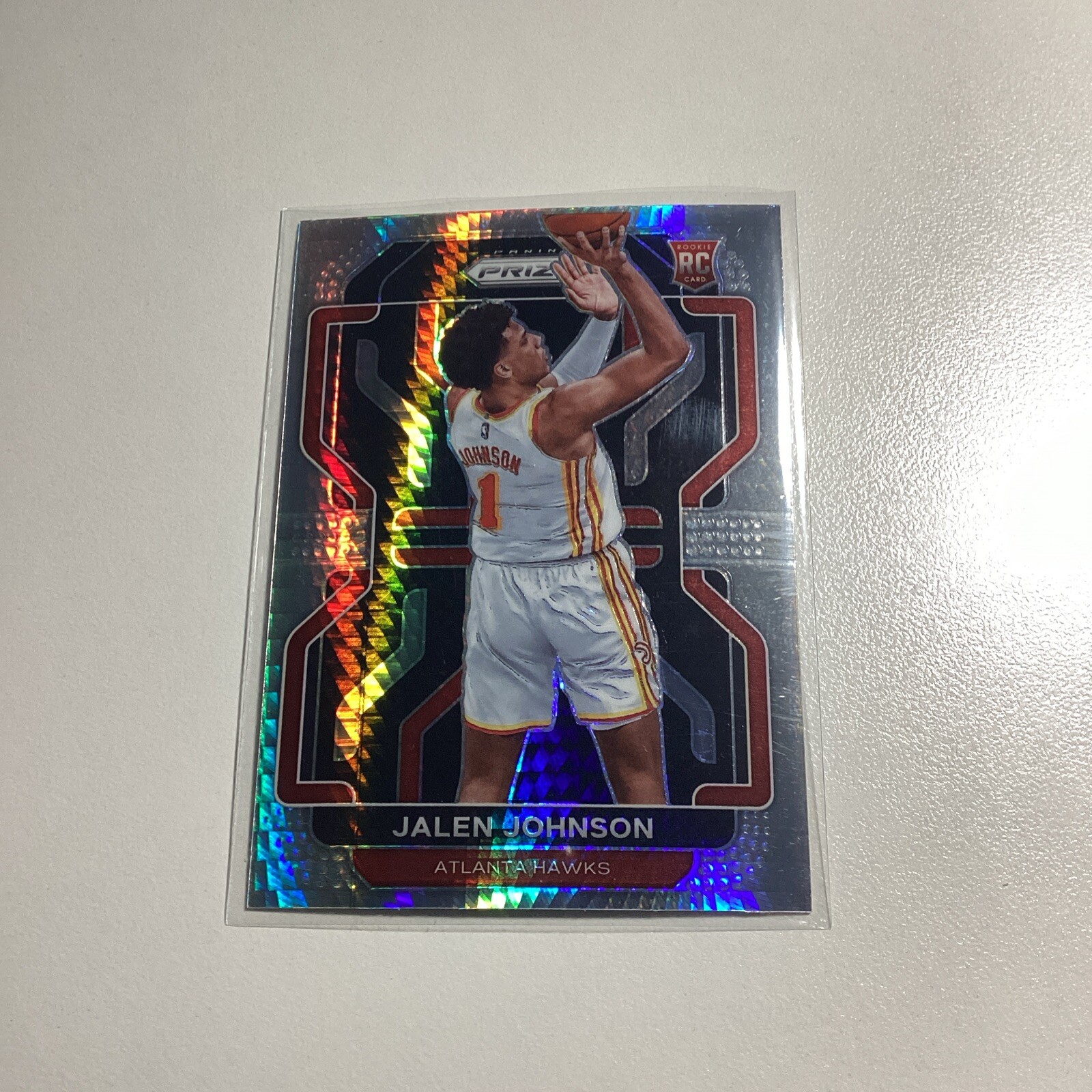 2021-22 Panini Prizm Jalen Johnson Hyper Silver Prizm Rookie RC #305