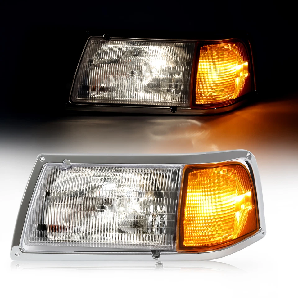 Farol LH + lâmpada de canto + moldura cromada com kit de arnês e lâmpada para Peterbilt 375 385 - Imagem 2 de 4