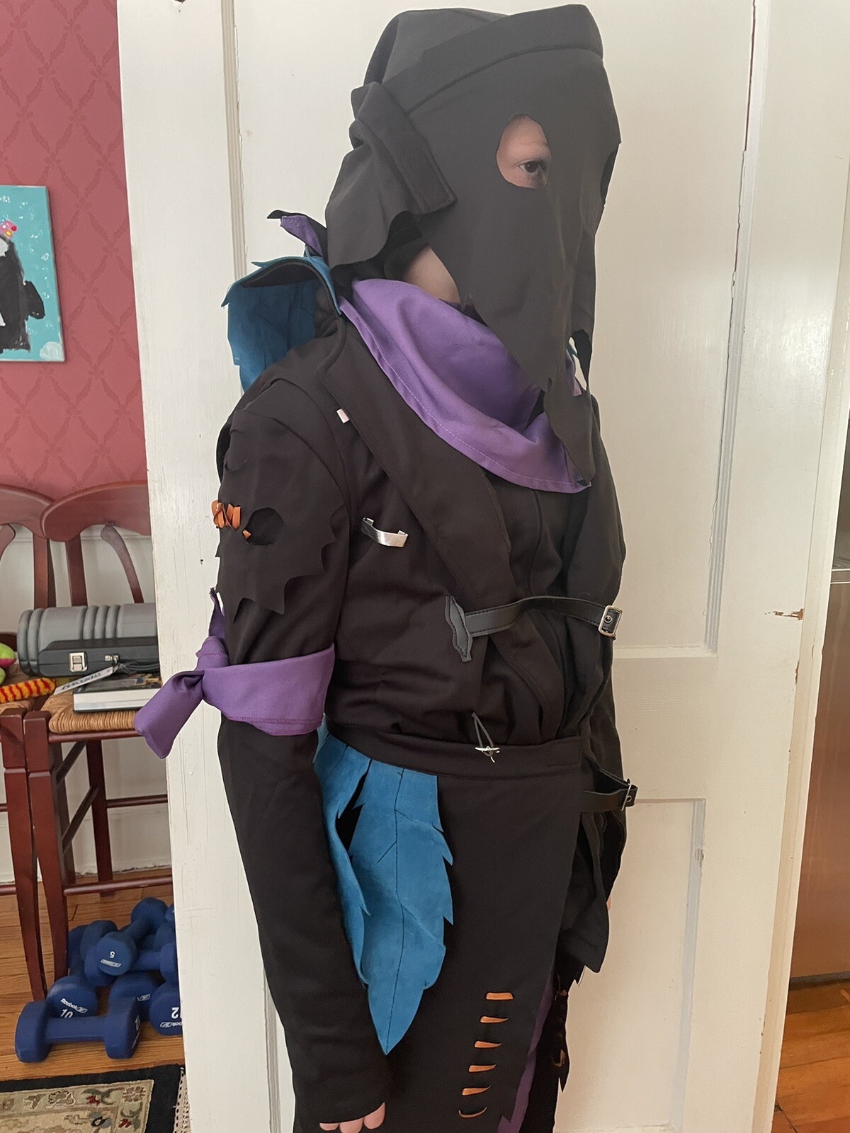 Fortnite Raven Halloween Costume blue feathers black … Gem