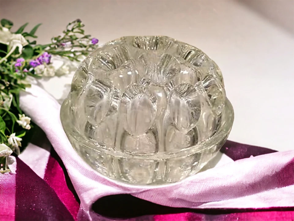 "Rana flor de vidrio MC REIMS para arreglos florales marcada hecha en Francia 3,5"" de alto" Foto 4 de 4