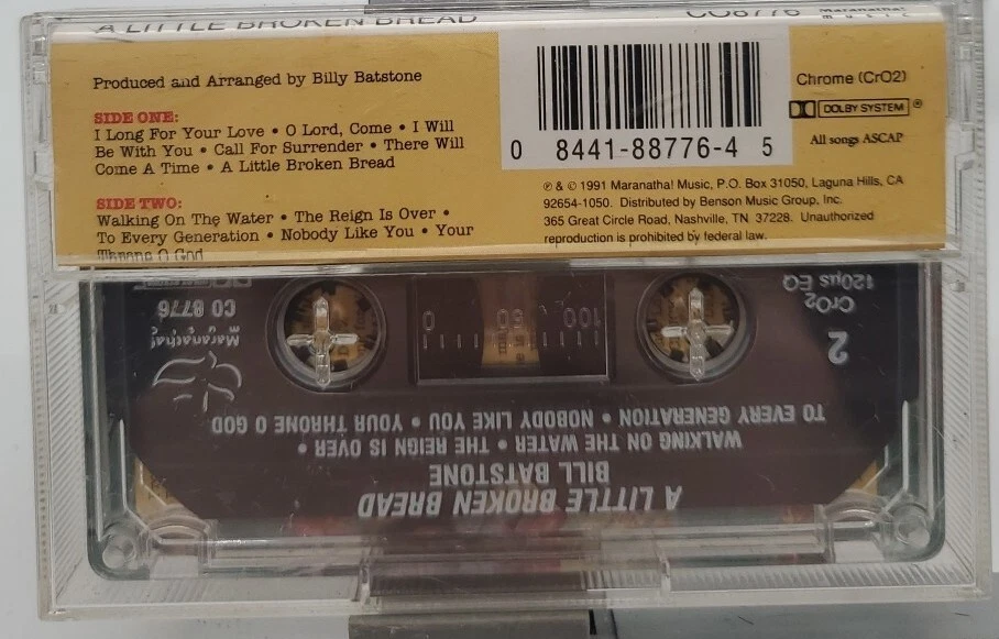 Billy Batstone Cassette - A Little Broken Bread 1991 vg++ - Image 2 of 3