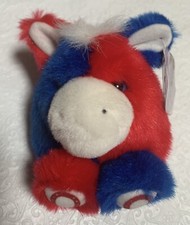 Vintage Puffkins Stripes Horse Plush 1994 Red,White,Blue - Swibco New w/ Tag - 6