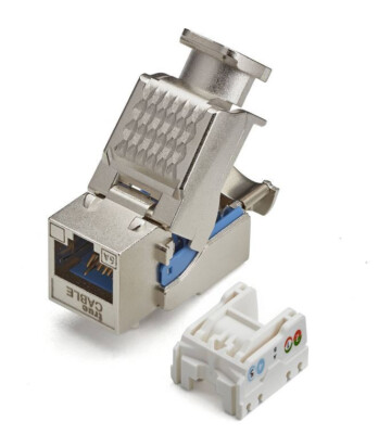 True Cable Cat6A Shielded 90 Degree Tooless Keystone Jack - 2 pieces