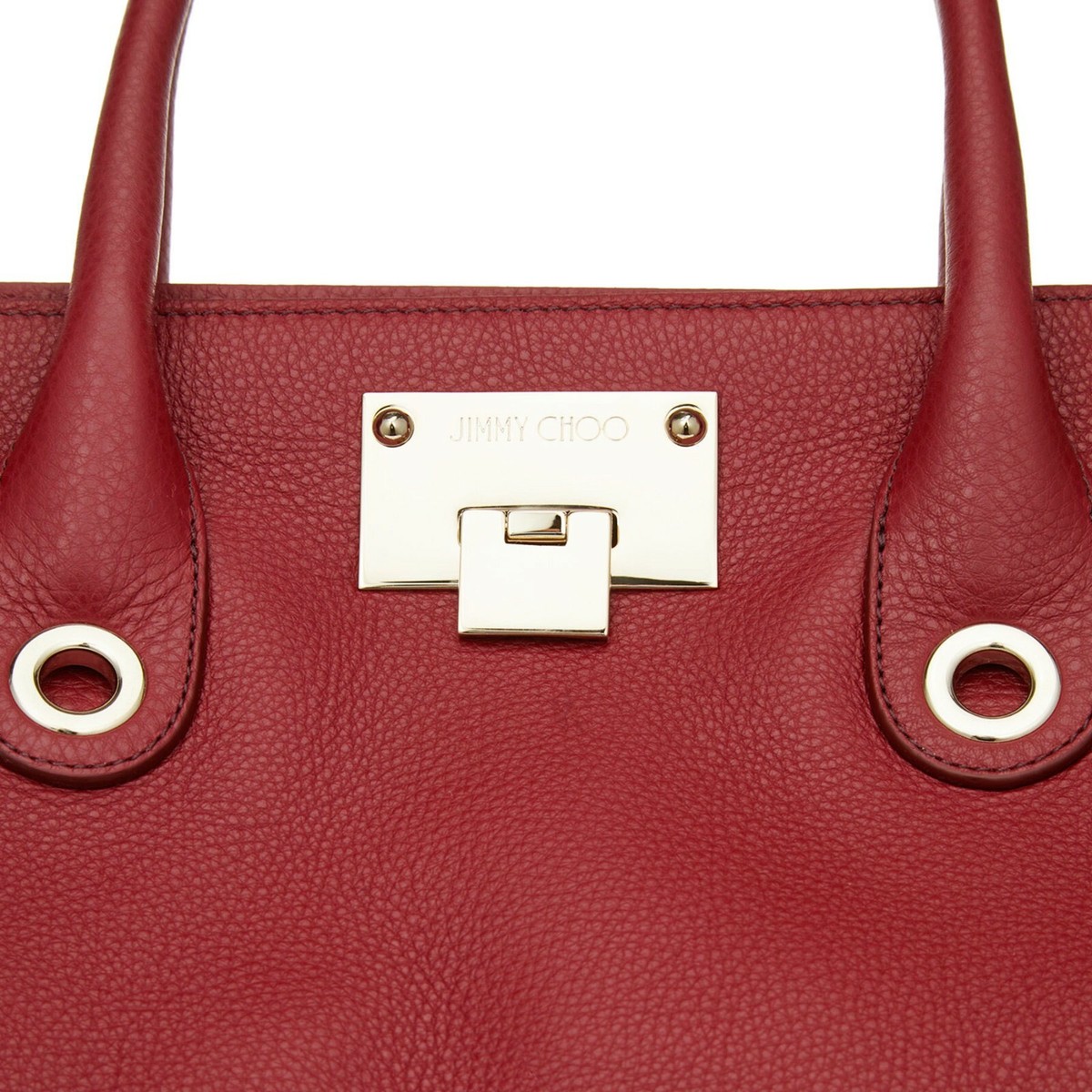 JIMMY CHOO ライリー　ショルダーバッグ New Jimmy Choo *Riley* Red Grainy Calf Leather Tote Cross-body