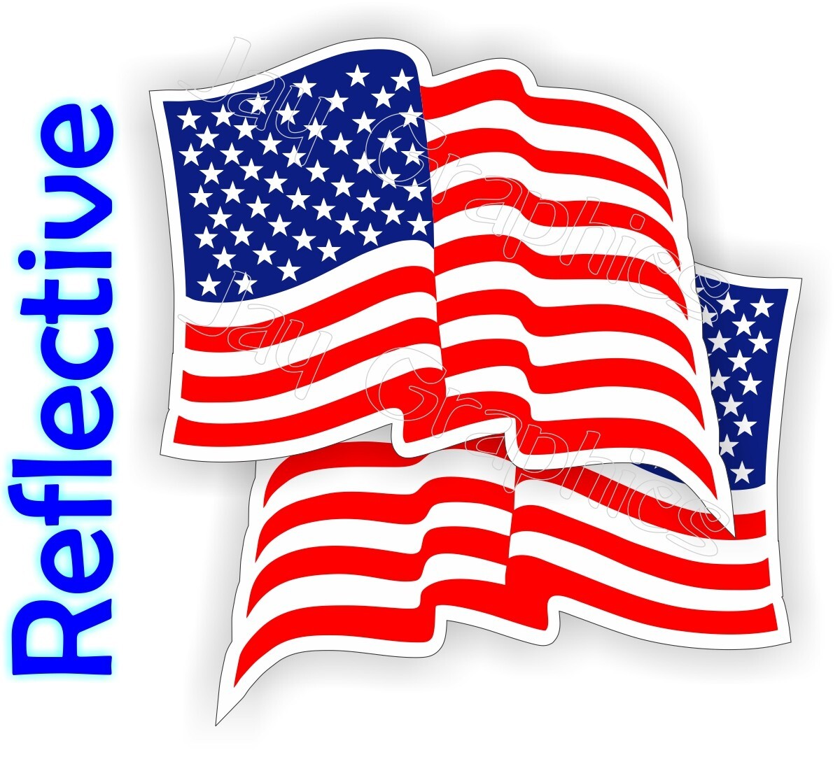 3x Reflective USA American Flag 3M Decal Bumper Sticker Car Truck - Foto 2