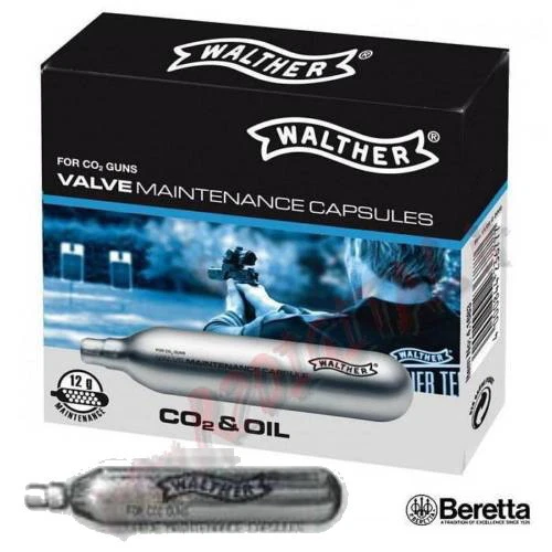 BOMBOLETTA LUBRIFICANTE WALTHER 1pz BULK CO2 12Gr VALVOLE LUBRIFICANTE PULIZIA