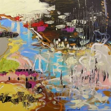 ORIGINAL ABSTRACT  Painting EXPRESSIONISM JMW John Williams art 