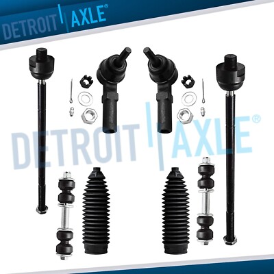 8pc Front Tie Rods + Sway Bars for Cadillac DTS Buick Lucerne Pontiac Bonneville
