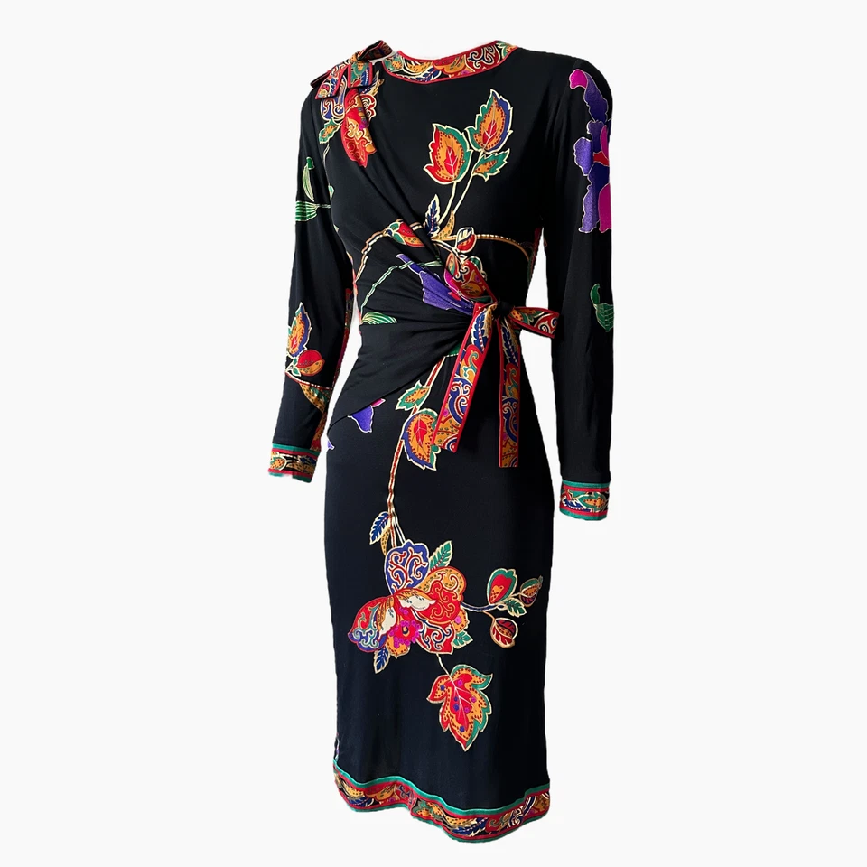 Vestido de seda estampado floral LEONARD PARIS Foto 3 de 4