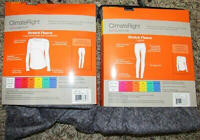 ClimateRight by Cuddl Duds fleece base layer top pants set NWT womens XXL  gray